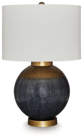 Prime Furniture - Ashley Furniture - Adara Lighting - Metal Table Lamp (1/CN) / Blue/Gold Finish - L207564